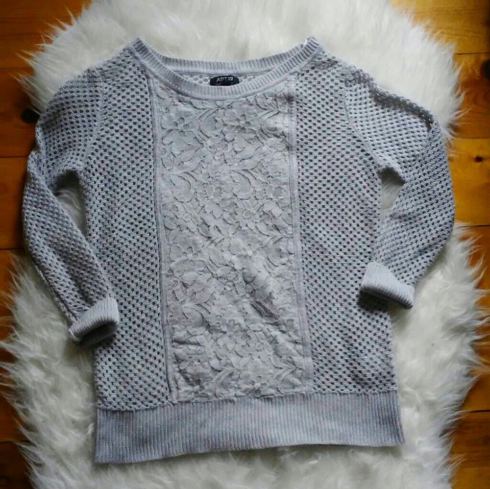 Apt. 9 gray floral sweater